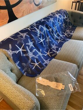 L.I.B New York  Navy and White Starfish Scarf
